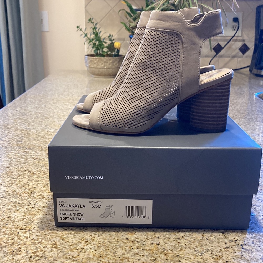Vince Camuto Suede Open Toe Booties - image 4